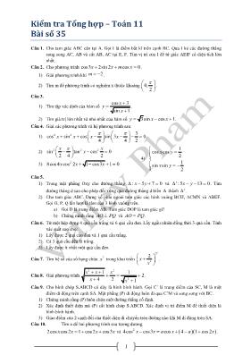 Kiểm tra Tổng hợp  Toán 11 Bài số 35